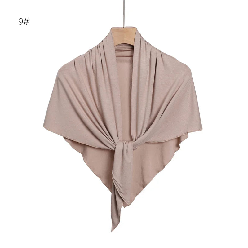 Women High Quality Muslim Cotton Modal Hijab Shawls Plain Triangle Wrap Beach Summer Islamic Ramadan Snood Scarves 140*70*95Cm