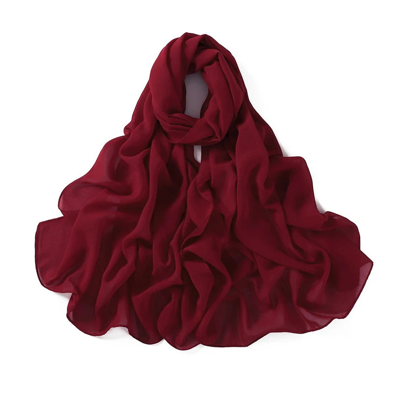 Women Muslim Chiffon Hijab Shawls Scarf Modal Cotton Jersey Hijabs Plain Soft For Woman Muslim Voile Head Wraps 70*180cm Islamic