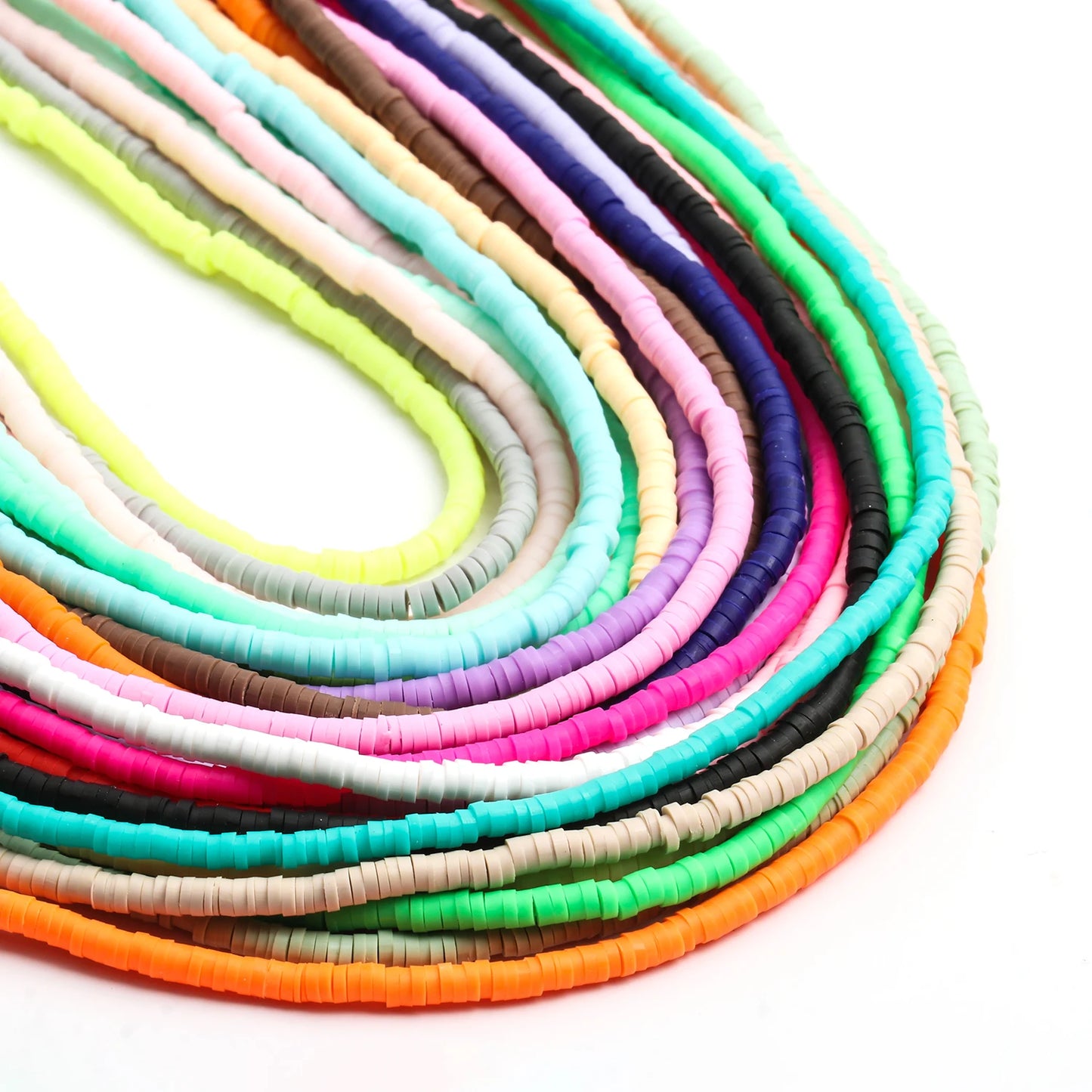 350pcs Multicolors 3mm Slice Polymer Clay Spacer Beads Chip Disk Heishi Beads For Jewelry Making DIY Bracelets Accessories 15''