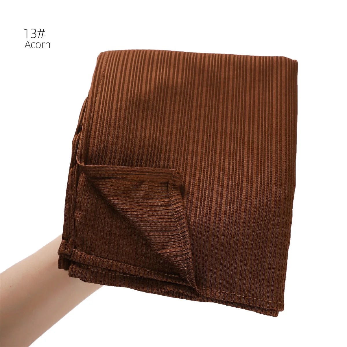 Fashion Elastic Ribbed Jersey Hijabs Solid Color Stripes Lightweight Thin Headscarf Muslim Women Soft Scarf Headwrap Long Shawl