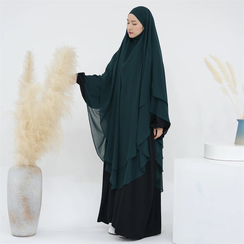 Ramadan Eid Dubai Chiffon Niqab Maxi Khimar Abaya Damen Islam Muslim Hijab Dress Abayas For Women Kebaya Hijabs Femme Musulmane