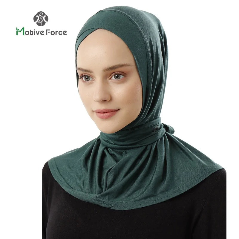 Muslim Modal Sport Hijab Abaya White Head Scarf Hijabs For Woman Abayas Women Jersey Turbans Islamic Turban Wrap Instant shawl