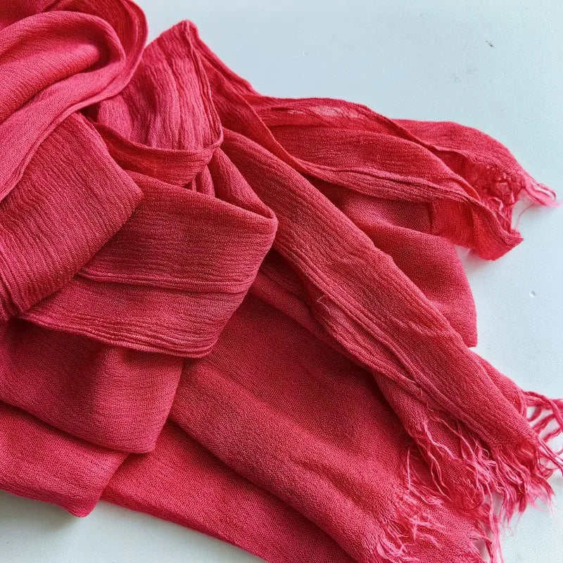61 Colors Soft Cotton Viscose Scarf Rayon Material Muslim Hijab Mid Eastern Plain Solid Color Headscarf With Tassel