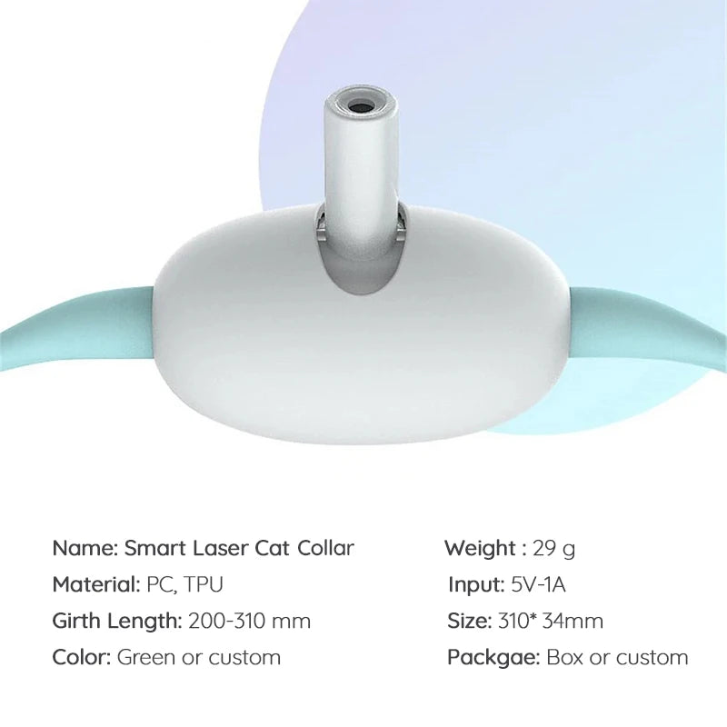LMZOE-Smart Laser for Cats, Electric Collar, Adjustable Cat Toys, Interactive Exercise Training, USB Rechargeable