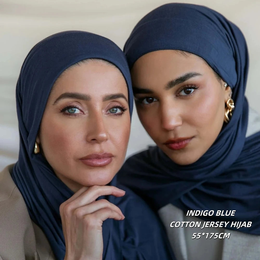Fashion Elastic Ribbed Jersey Hijabs Solid Color Stripes Lightweight Thin Headscarf Muslim Women Soft Scarf Headwrap Long Shawl