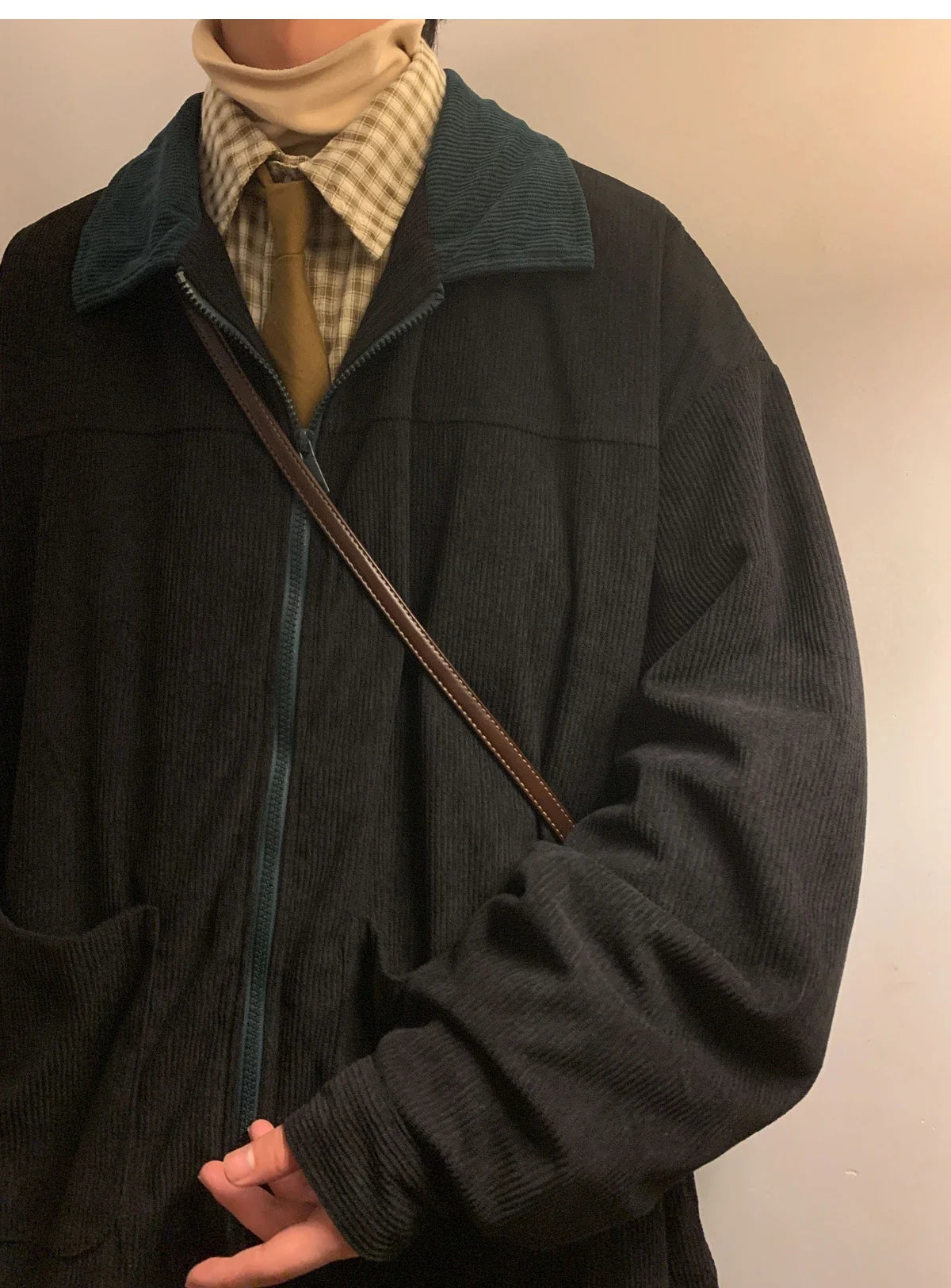 Retro Jacket 2024 Autumn Men Corduroy Bomber Jacket Loose Oversized Patchwork Casual Jacket Male Clothing Loose Hip Hop Tops 5xl