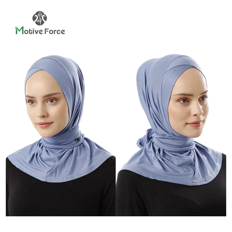 Muslim Modal Sport Hijab Abaya White Head Scarf Hijabs For Woman Abayas Women Jersey Turbans Islamic Turban Wrap Instant shawl