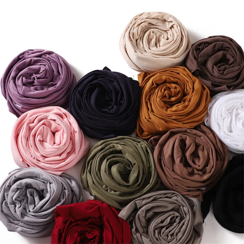 Women High Quality Muslim Cotton Modal Hijab Shawls Plain Triangle Wrap Beach Summer Islamic Ramadan Snood Scarves 140*70*95Cm