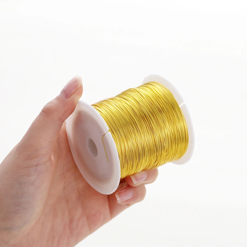 18K Real Gold Plated Copper Wire For DIY Handmade Jewelry Making Supplies Jewellery Accessories Beads Materials Wire Wholesale