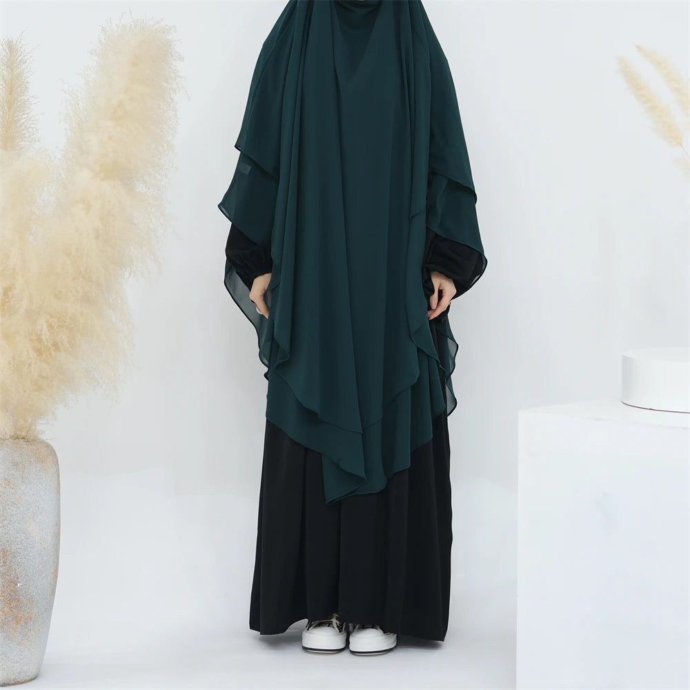 Ramadan Eid Dubai Chiffon Niqab Maxi Khimar Abaya Damen Islam Muslim Hijab Dress Abayas For Women Kebaya Hijabs Femme Musulmane