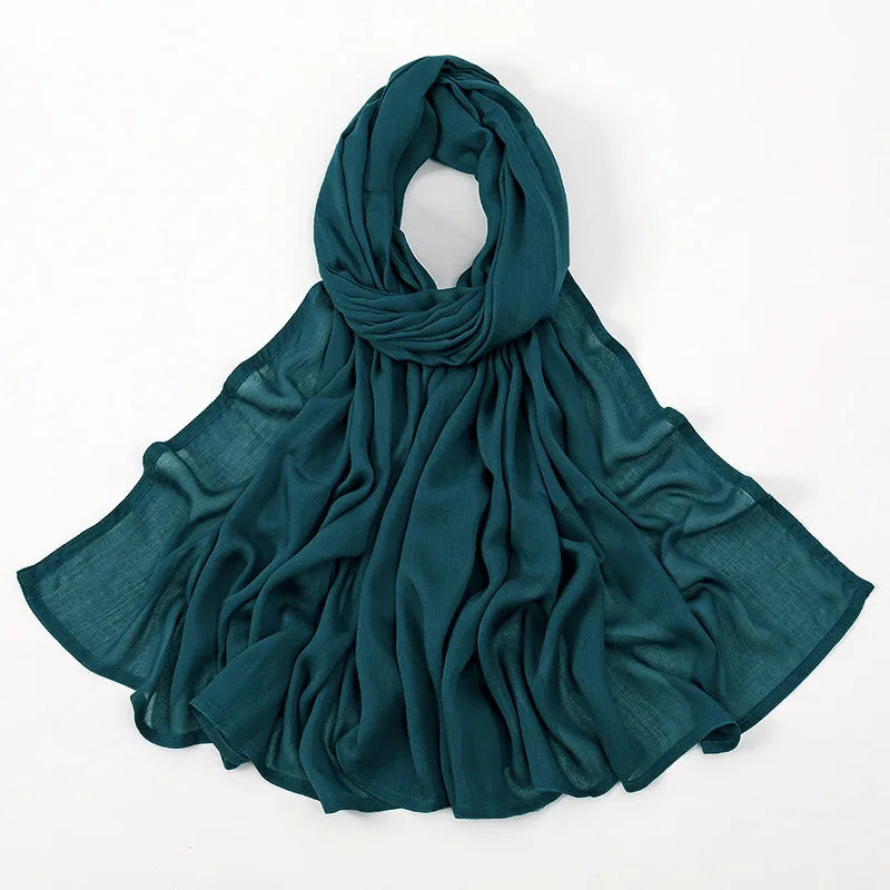 180*95cm Big Size Women Plain Solid Cotton Rayon Hijab Scarf Lady High Quality Wraps Shawls Muslim Modal Headband Islamic
