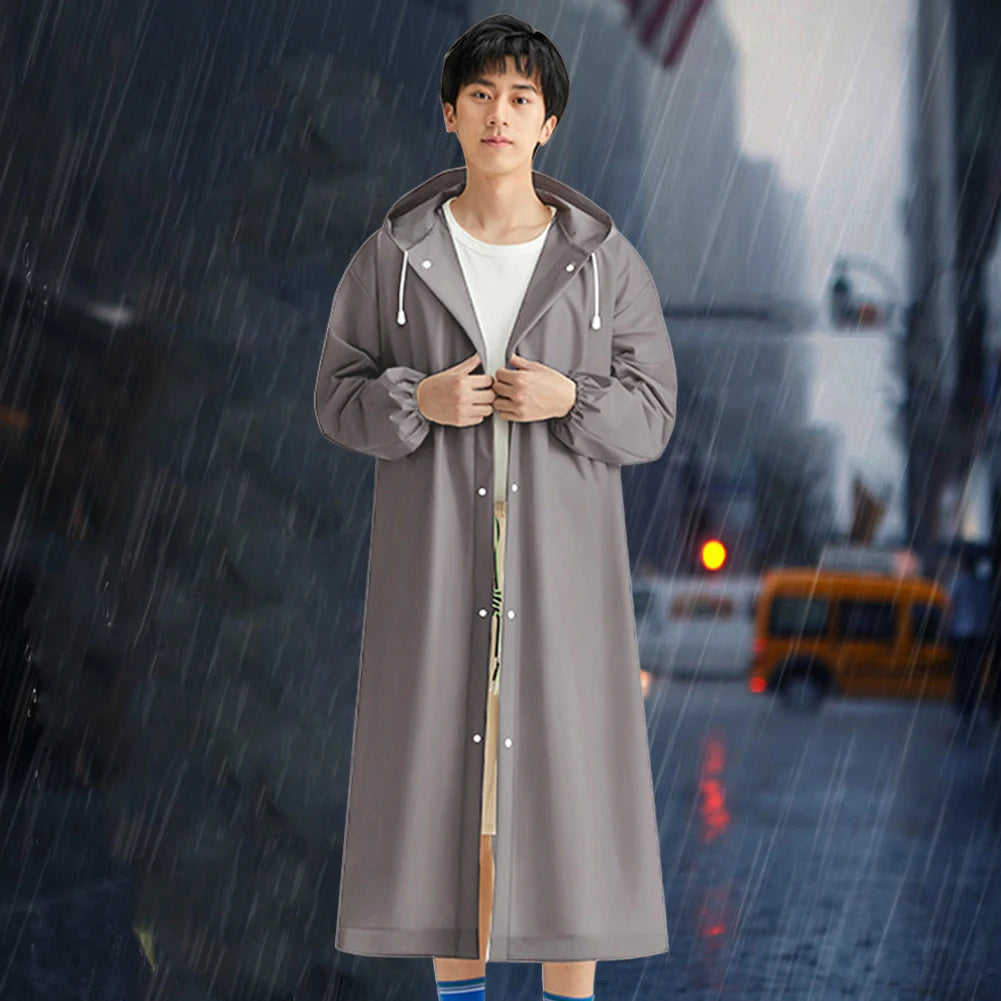 Waterproof Rain Coat Windproof Hooded Rain Poncho Drawstring Long Hooded Rain Coats for Outdoor Travel Emergency