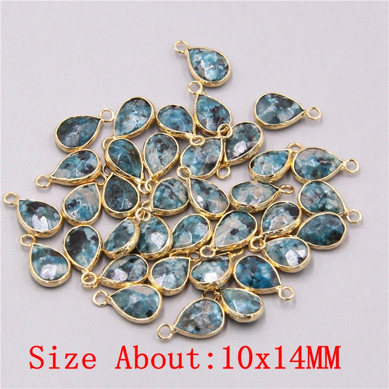 2pcs Natural Rose Clear Pink Quartz Labradorite Amethysts Stone Charm Pendant for Necklaces Earrings Jewelry Making Accessories