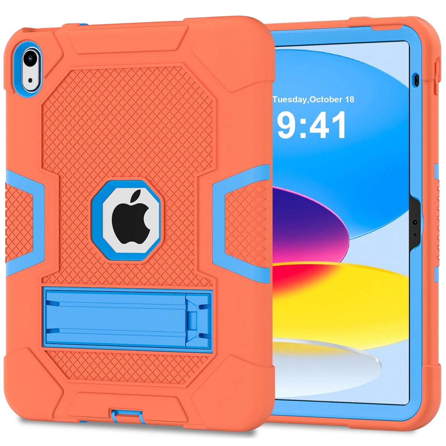 Pc Silicone Case For iPad 10.9 2022 10th 10.2 7-8-9th 9.7 2017 2018 5-6th Rugged Stand Cover For Mini 4 5 Shockproof Anti-Slip