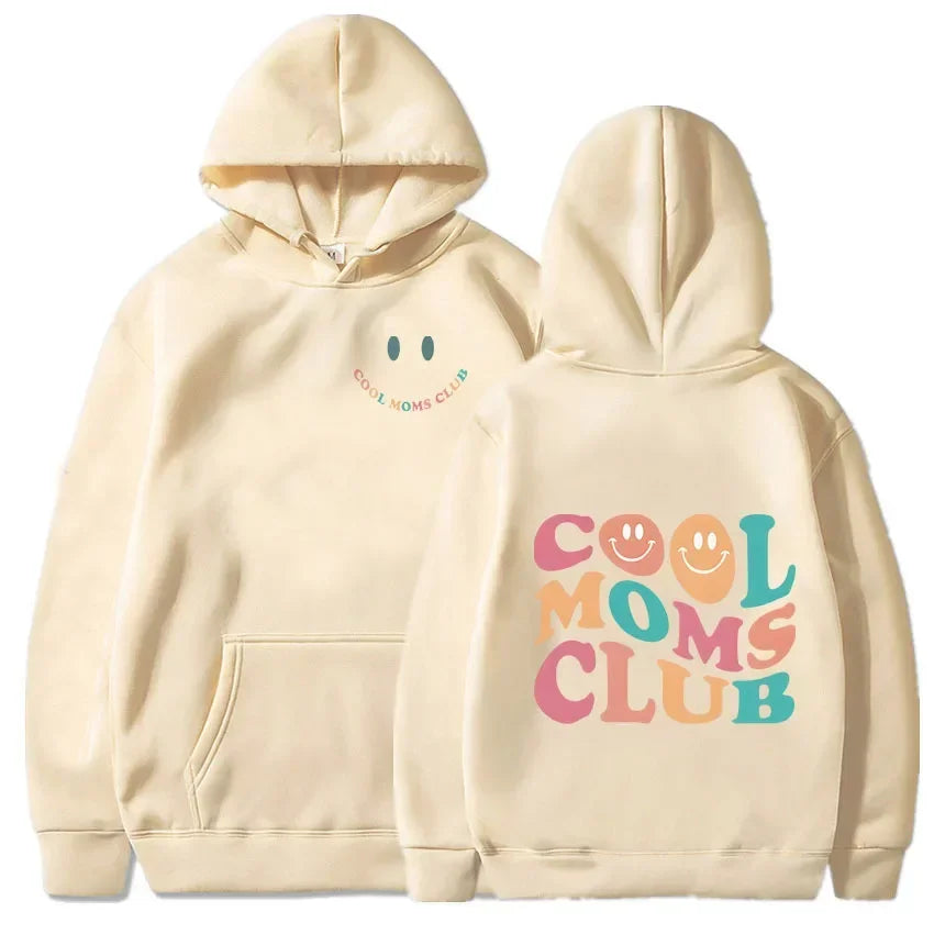 Cool Moms Club Double Sided Letter Printing Sweatshirts Men Cartoon Design Sense of Personality Fashion Long-sleeved Original