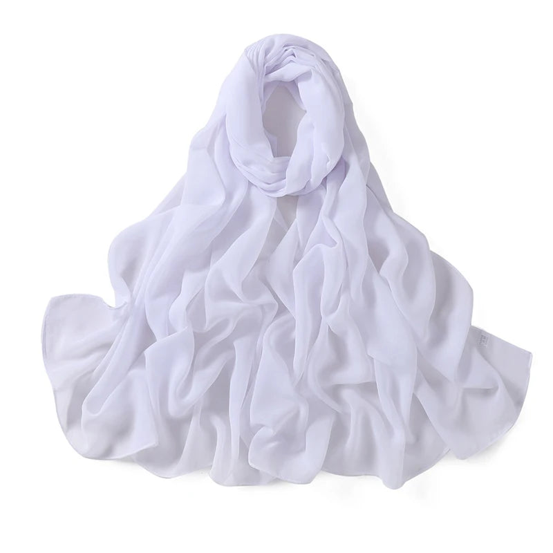 Women Muslim Chiffon Hijab Shawls Scarf Modal Cotton Jersey Hijabs Plain Soft For Woman Muslim Voile Head Wraps 70*180cm Islamic
