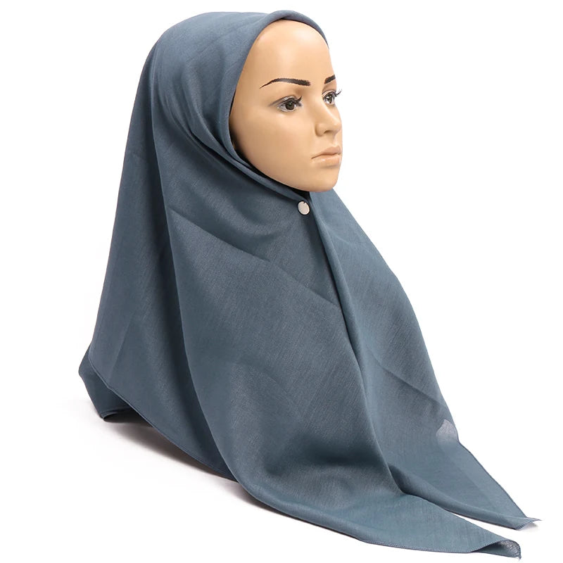 Newest Solid-Color Square Scarf Cotton Muslim Hijab Women Headband Bandana All Match Wraps Kerchief Scarves Shawl 110*110cm