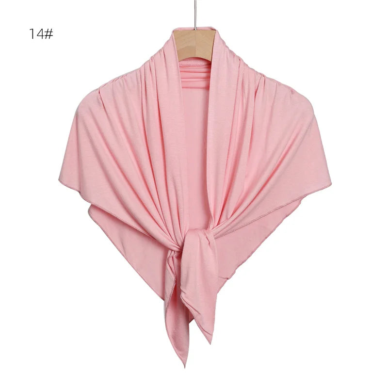 Women High Quality Muslim Cotton Modal Hijab Shawls Plain Triangle Wrap Beach Summer Islamic Ramadan Snood Scarves 140*70*95Cm