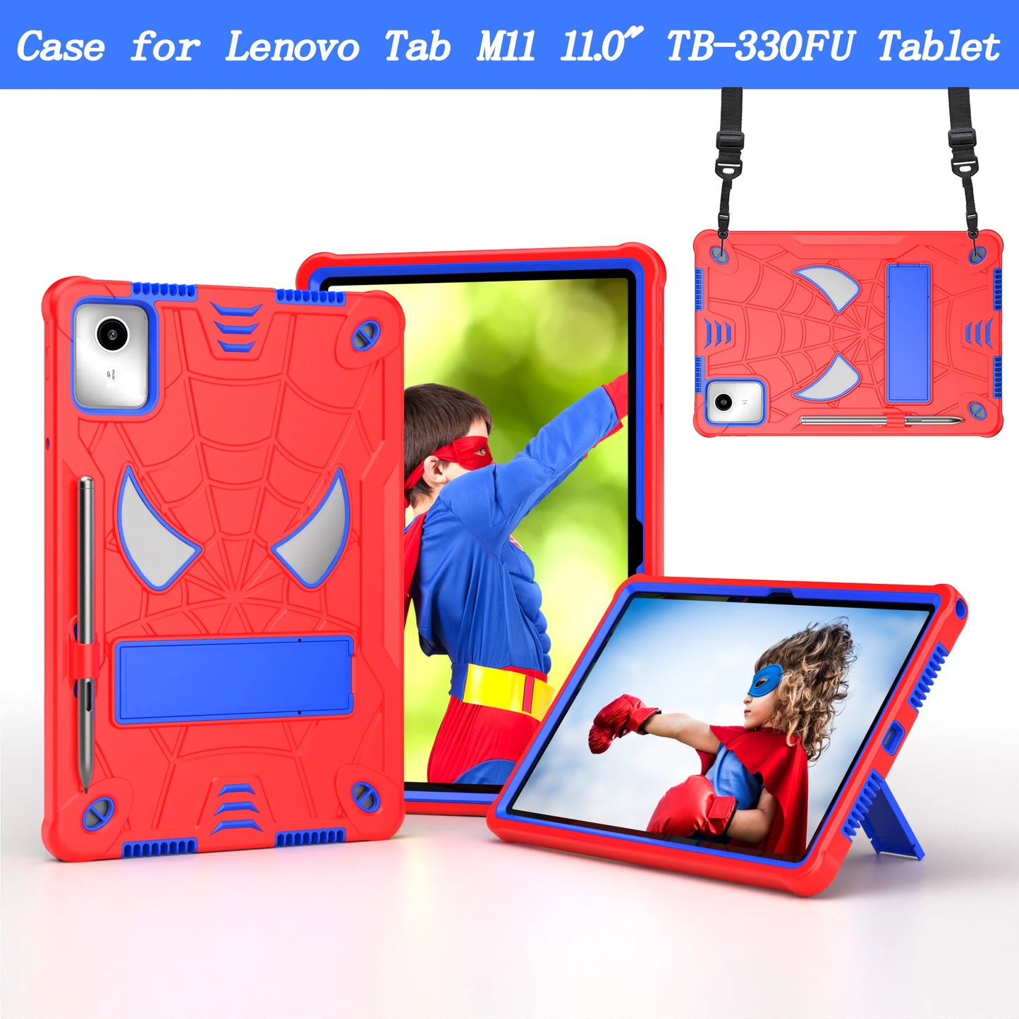 For Lenovo Tab M11 Xiaoxin Pad 2024 11 inch TB331FC TB330FU Lenovo Tab K11 Kids Safe Shockproof Spider Tablet Case Fundas Cover