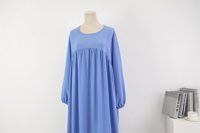Women Loose Maxi Dresses Muslim Dress Spring Autumn Female Full Sleeve Casual Solid Pockets Robe Long Dresses Mujer Vestidoes