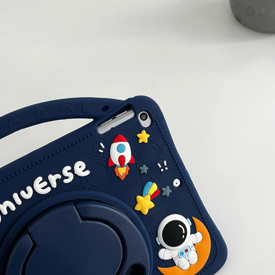 360 Rotating Case For iPad 10th Gen Air 5 4 3 2 1 10.2 10.5 9.7 inch Pro 11 Mini 6 5 4 3 2 1 Soft Silicone Kids Cover Handle Fun