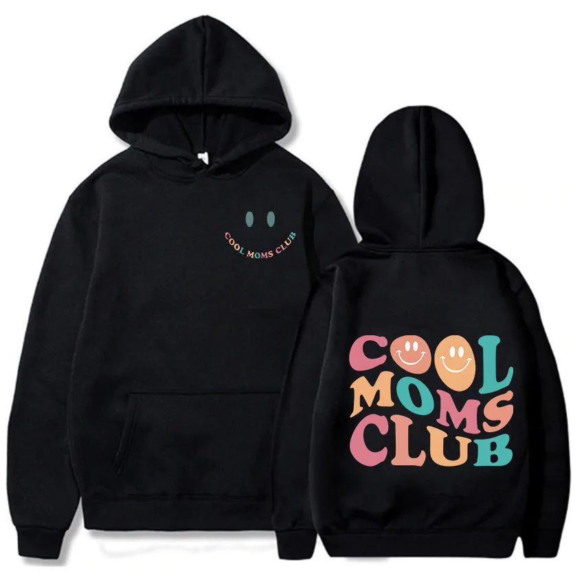 Cool Moms Club Double Sided Letter Printing Sweatshirts Men Cartoon Design Sense of Personality Fashion Long-sleeved Original