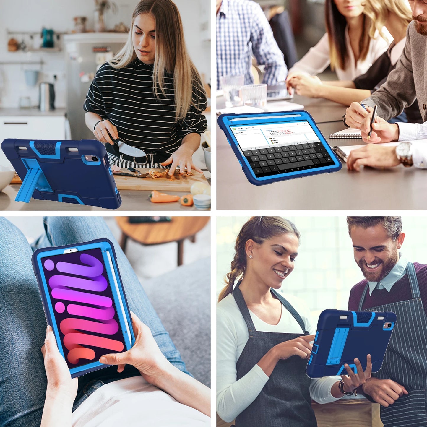 Armor Stand Case Universal For iPad Mini 7 (A17 Pro) 6 2024 2021 8.3inch A2995 A2996 A2567 A2568 A2569 3-Layers Shockproof Cover