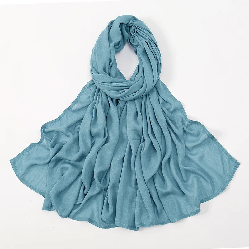 180*95cm Big Size Women Plain Solid Cotton Rayon Hijab Scarf Lady High Quality Wraps Shawls Muslim Modal Headband Islamic