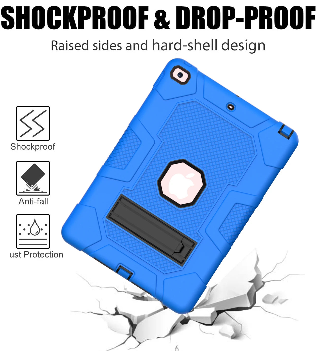 Pc Silicone Case For iPad 10.9 2022 10th 10.2 7-8-9th 9.7 2017 2018 5-6th Rugged Stand Cover For Mini 4 5 Shockproof Anti-Slip