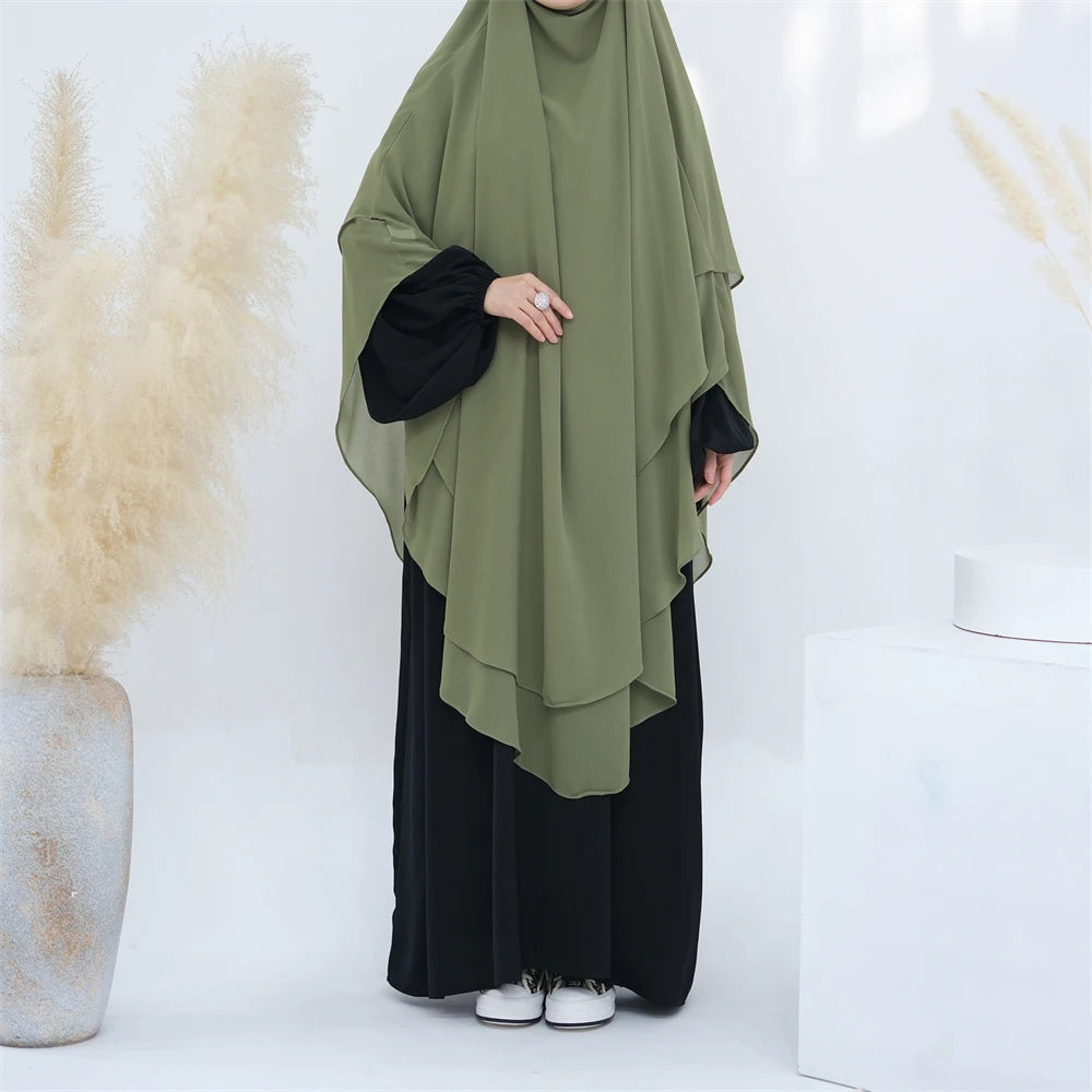Ramadan Eid Dubai Chiffon Niqab Maxi Khimar Abaya Damen Islam Muslim Hijab Dress Abayas For Women Kebaya Hijabs Femme Musulmane
