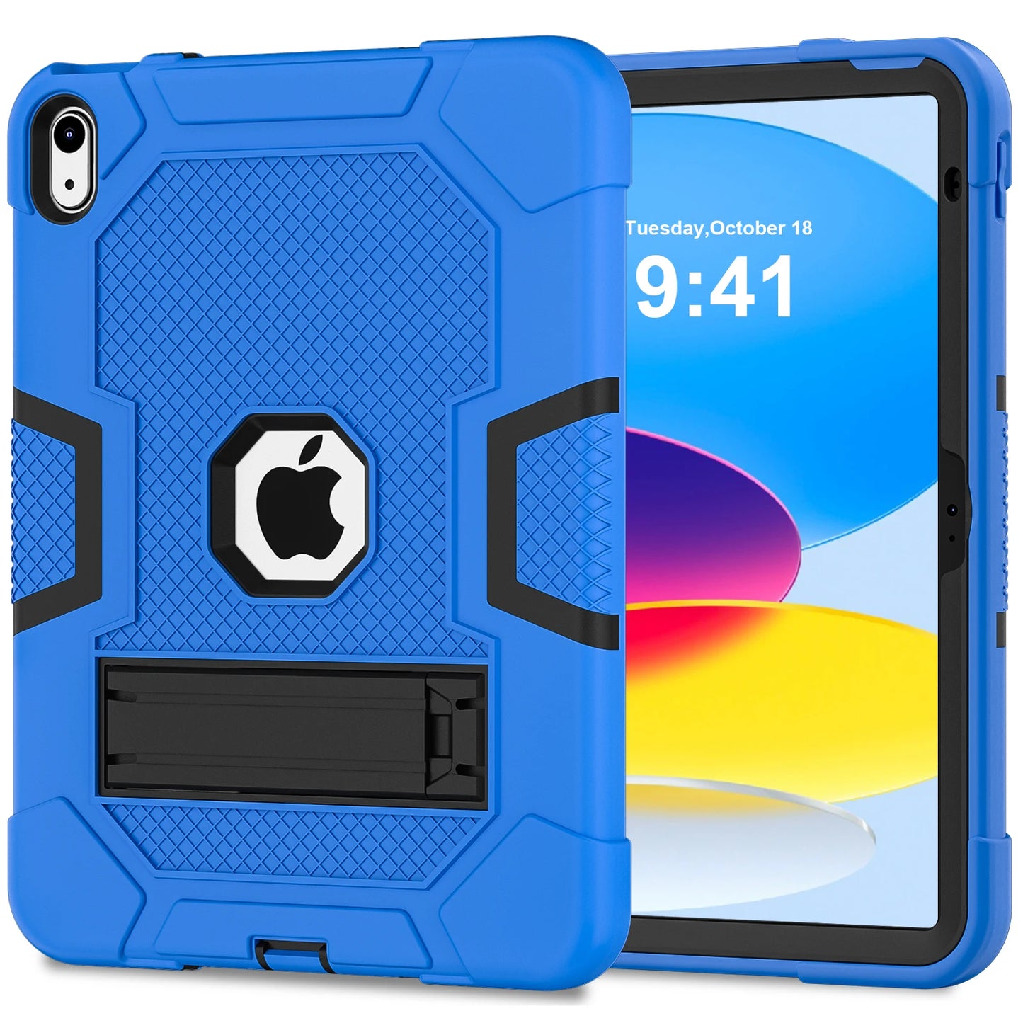 Pc Silicone Case For iPad 10.9 2022 10th 10.2 7-8-9th 9.7 2017 2018 5-6th Rugged Stand Cover For Mini 4 5 Shockproof Anti-Slip