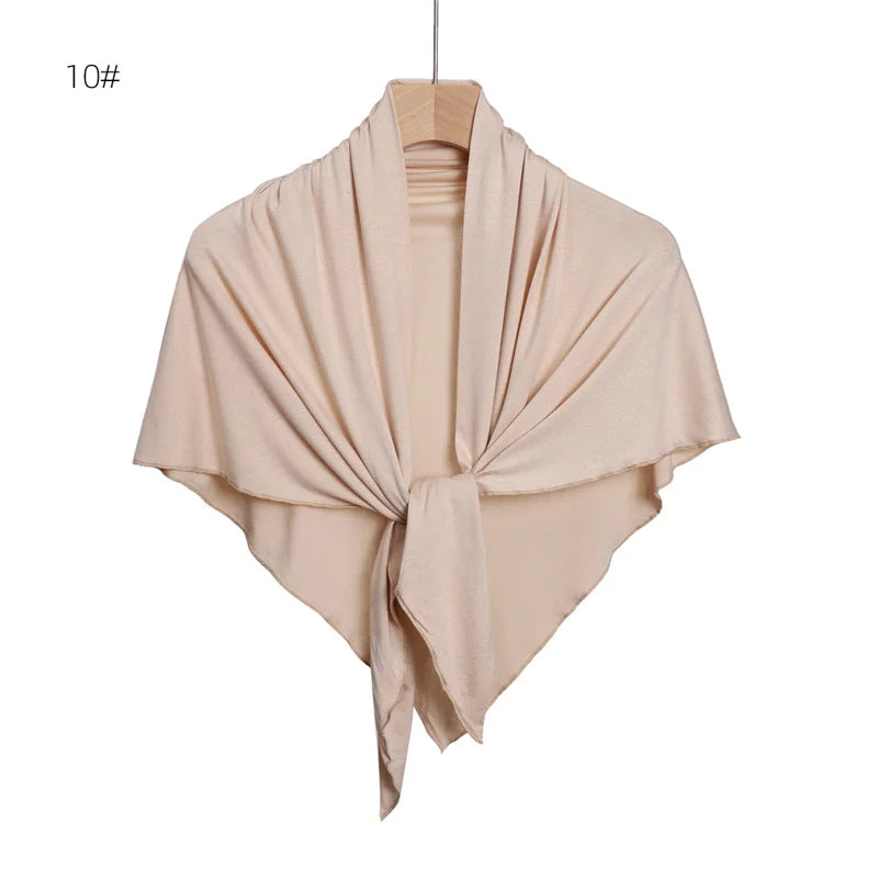 Women High Quality Muslim Cotton Modal Hijab Shawls Plain Triangle Wrap Beach Summer Islamic Ramadan Snood Scarves 140*70*95Cm