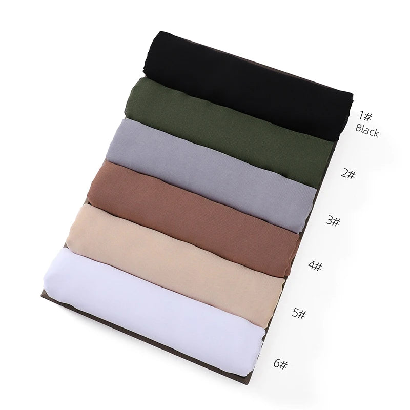 Women Muslim Chiffon Hijab Shawls Scarf Modal Cotton Jersey Hijabs Plain Soft For Woman Muslim Voile Head Wraps 70*180cm Islamic