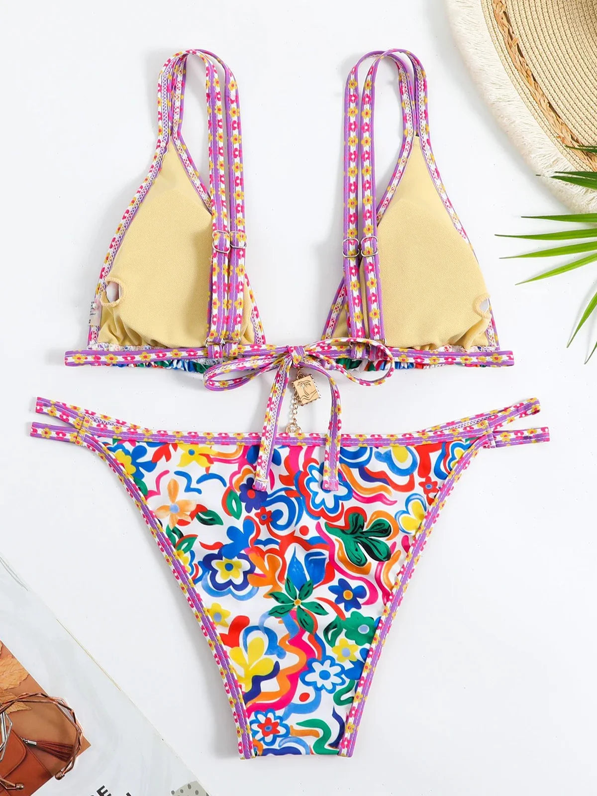 Floral Printed Bikinis 2025 Brazilian Bikini Women Swimwear Female Swimsuit Two-pieces Bikini Set Bathing Suit Swim Beach Wear