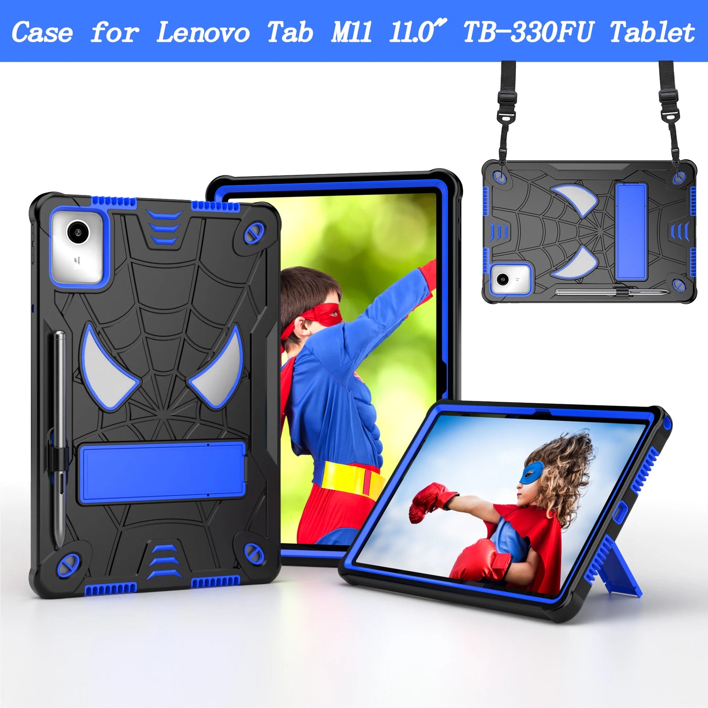 For Lenovo Tab M11 Xiaoxin Pad 2024 11 inch TB331FC TB330FU Lenovo Tab K11 Kids Safe Shockproof Spider Tablet Case Fundas Cover
