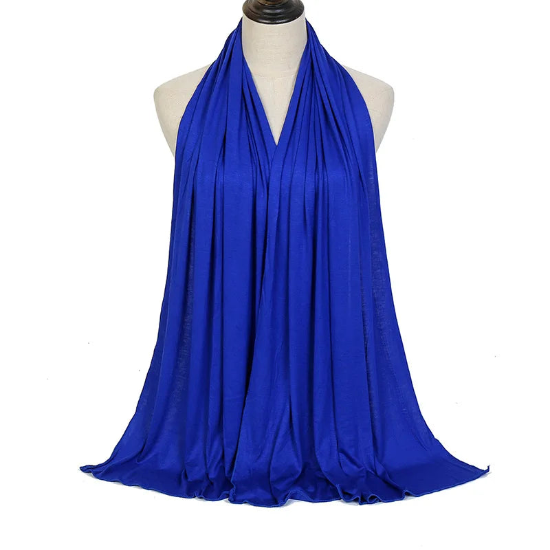 2024 New Muslim Women Jersey Hijab Scarf Solid Color Head Wrap Fashion Headscarf Turban Islam Veil Flexible Premium Modal