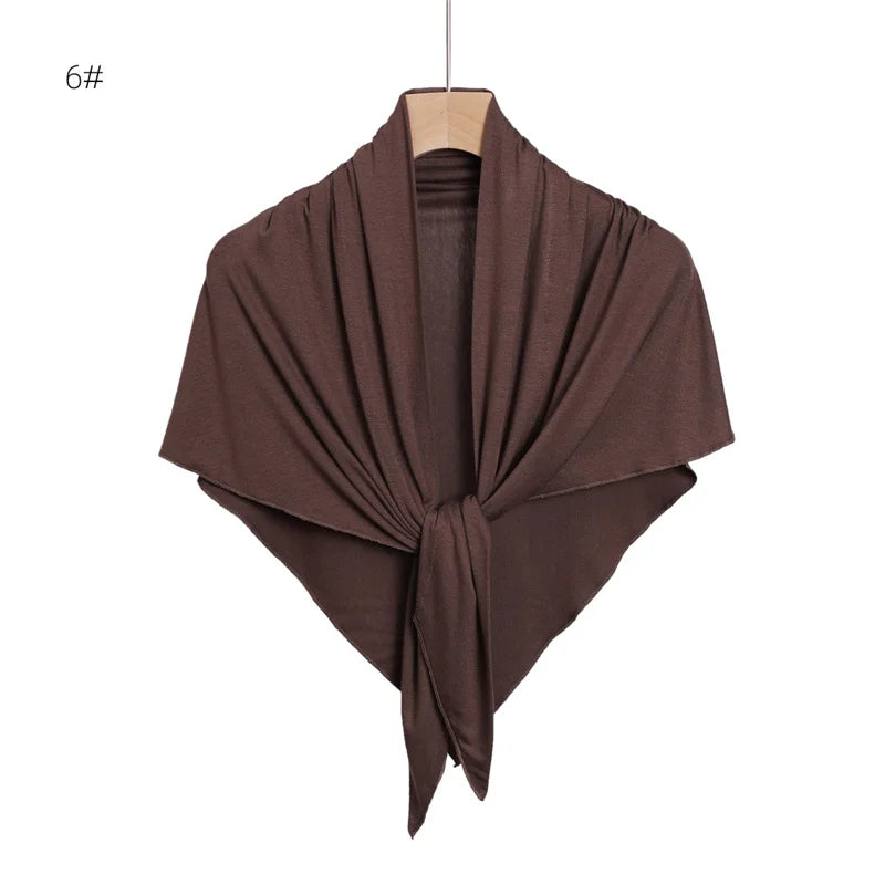 Women High Quality Muslim Cotton Modal Hijab Shawls Plain Triangle Wrap Beach Summer Islamic Ramadan Snood Scarves 140*70*95Cm