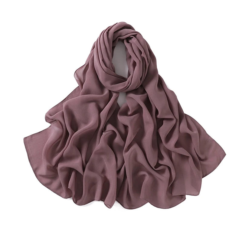 Women Muslim Chiffon Hijab Shawls Scarf Modal Cotton Jersey Hijabs Plain Soft For Woman Muslim Voile Head Wraps 70*180cm Islamic