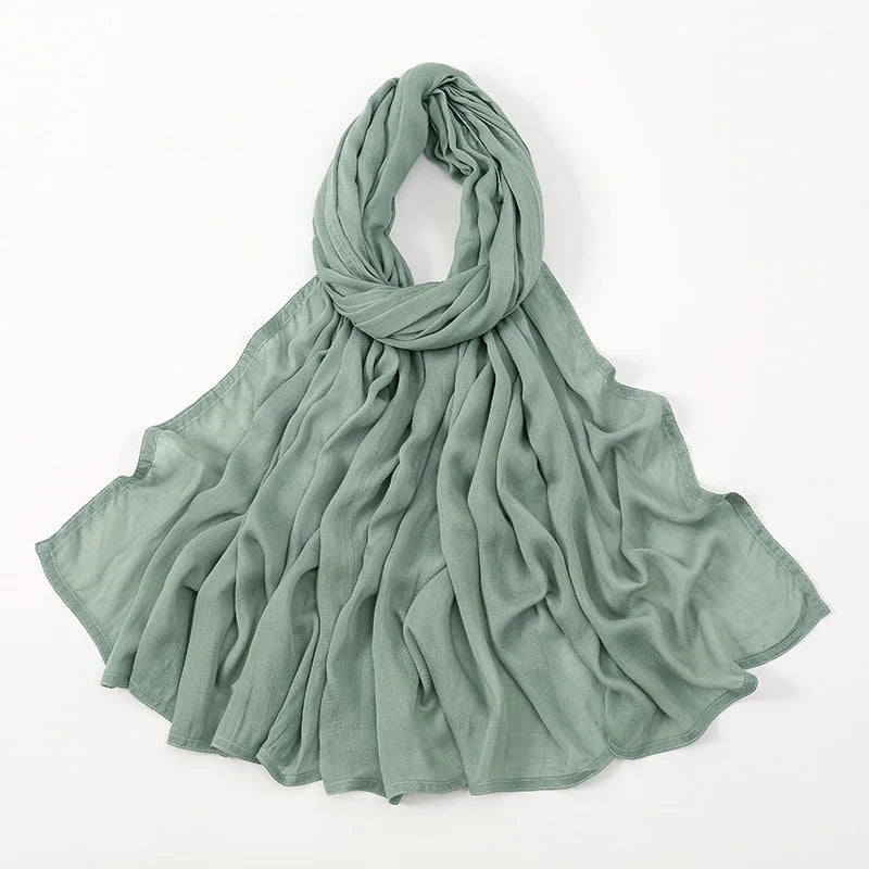 180*95cm Big Size Women Plain Solid Cotton Rayon Hijab Scarf Lady High Quality Wraps Shawls Muslim Modal Headband Islamic