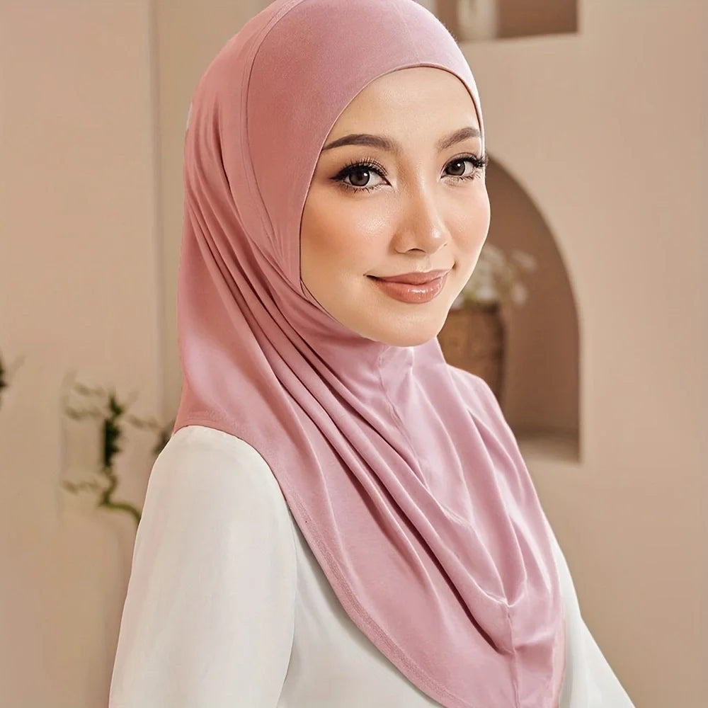 New Instant Ready to Wear Hijab Muslim Women Stretchy Sports Jersey Hijab Scarves Malaysia Headwraps Caps