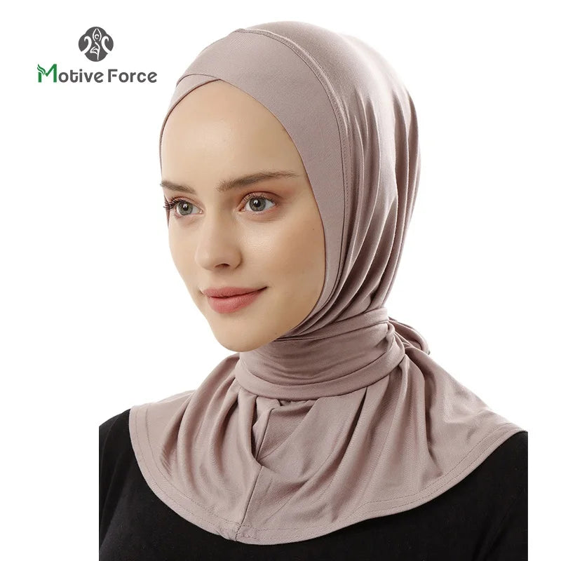 Muslim Modal Sport Hijab Abaya White Head Scarf Hijabs For Woman Abayas Women Jersey Turbans Islamic Turban Wrap Instant shawl