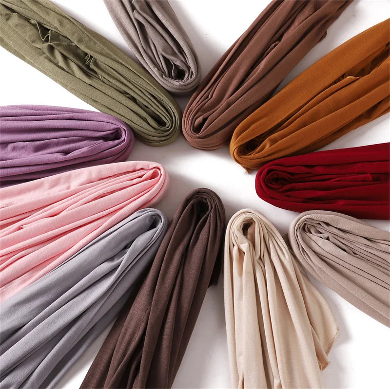 Women High Quality Muslim Cotton Modal Hijab Shawls Plain Triangle Wrap Beach Summer Islamic Ramadan Snood Scarves 140*70*95Cm