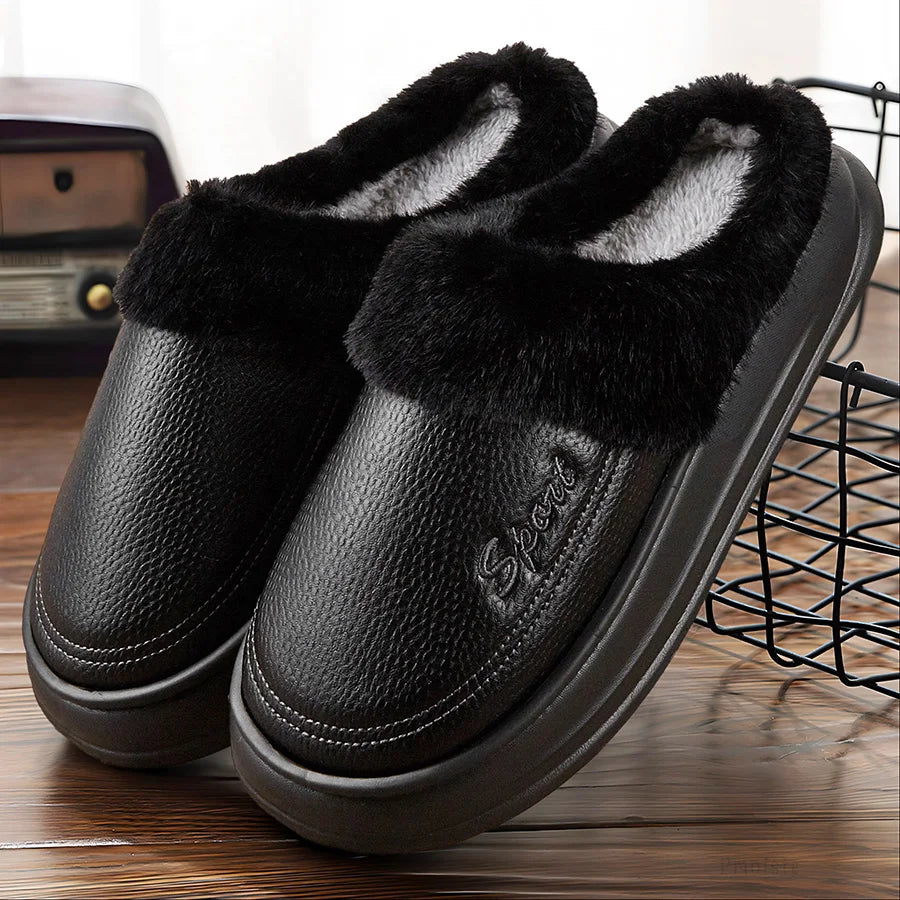 Men's Winter Slippers Massage Memory Foam Home Slippers Soft Warm Indoor Slippers Male Non-Slip Comfort Large Size 50-51