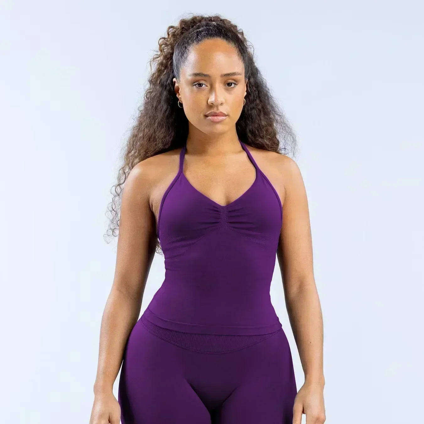 Four Seasons New Gym Fashion Yoga Gym Clothing Hip Pants Neck Bra Comfortable Dopamine Pilates Set