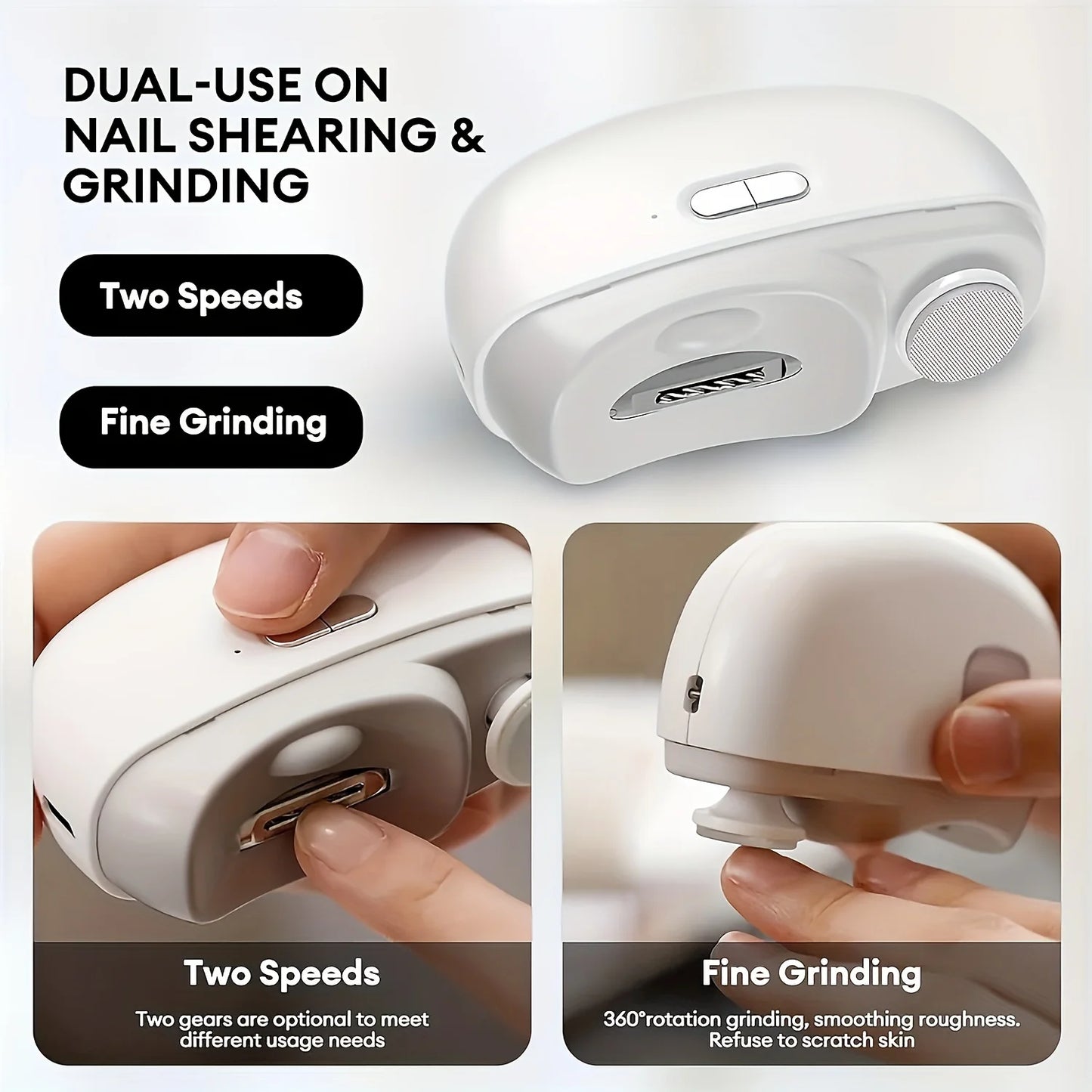 Electric Nail Clipper Grinding and Polishing 2 in 1 Multifunctional Portable Automatic Nail Grinder Electric Manicure ToolElectr