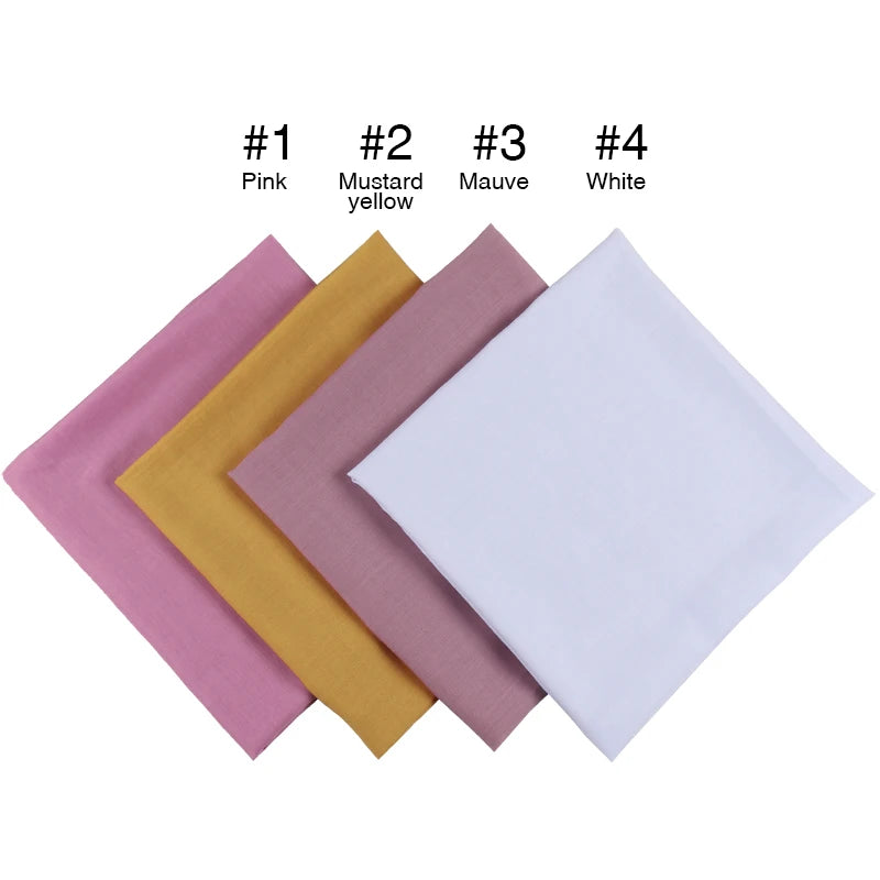 Newest Solid-Color Square Scarf Cotton Muslim Hijab Women Headband Bandana All Match Wraps Kerchief Scarves Shawl 110*110cm
