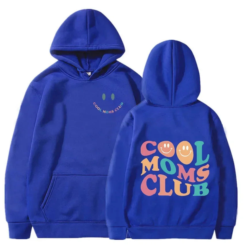 Cool Moms Club Double Sided Letter Printing Sweatshirts Men Cartoon Design Sense of Personality Fashion Long-sleeved Original