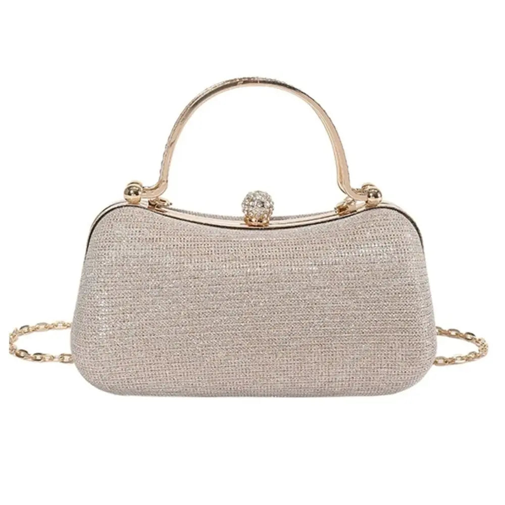 Wedding Bridal Beaded Women Evening Bag Dinner Bag Chain Shoulder Handbags Elegant Rhinestones Clutch Egg Shape Evening Bag