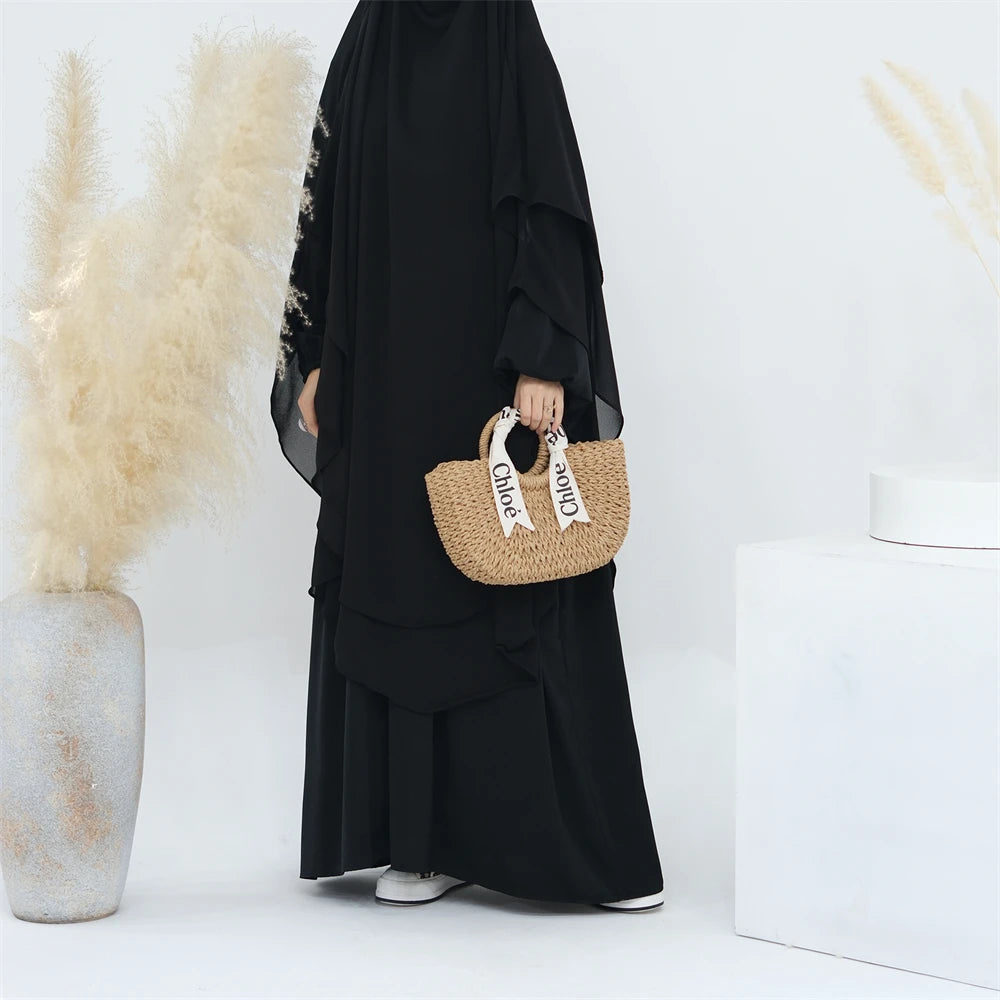 Ramadan Eid Dubai Chiffon Niqab Maxi Khimar Abaya Damen Islam Muslim Hijab Dress Abayas For Women Kebaya Hijabs Femme Musulmane