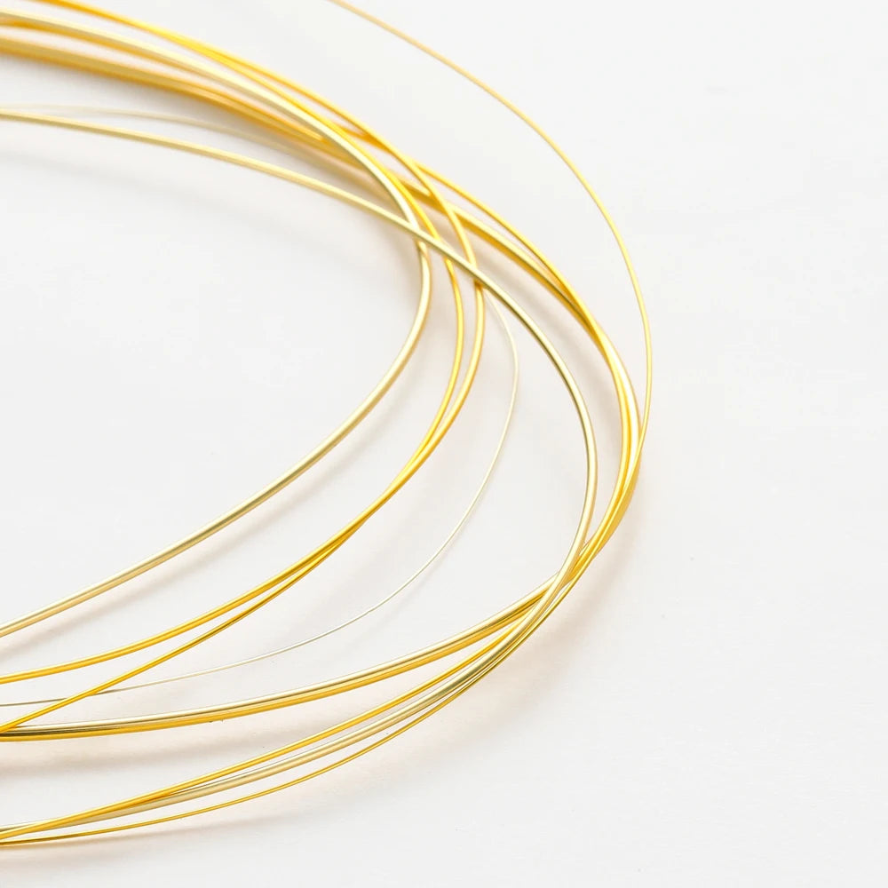 18K Real Gold Plated Copper Wire For DIY Handmade Jewelry Making Supplies Jewellery Accessories Beads Materials Wire Wholesale